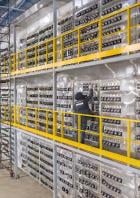 A view shows the data centre of BitRiver company providing services for cryptocurrency mining in Bratsk