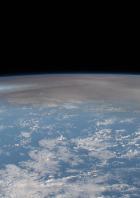 Atmospheric plume from Tonga's underwater volcano eruption seen from the International Space Station