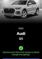 Fahrzeugauswahl in Car Play Connect mit Bild des gewählten Fahrzeugs