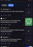 Heating-Up Timeline in der Digg App