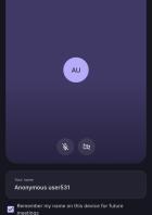 User Interface von Proton Meet