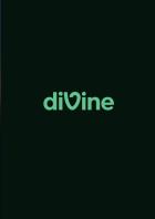 Startscreen der diVine-App mit einfachem Schriftzug in grün.