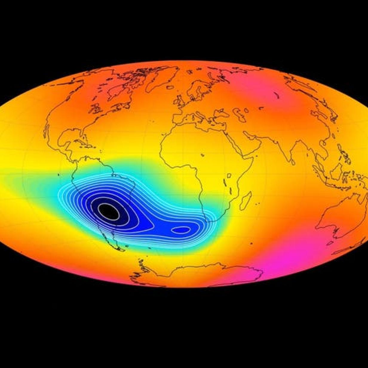 Южная аномалия. Магнитная аномалия. Постоянные магнитные аномалии. Карта магнитных аномалий земли. Южно атлантическая аномалия магнитного поля земли.