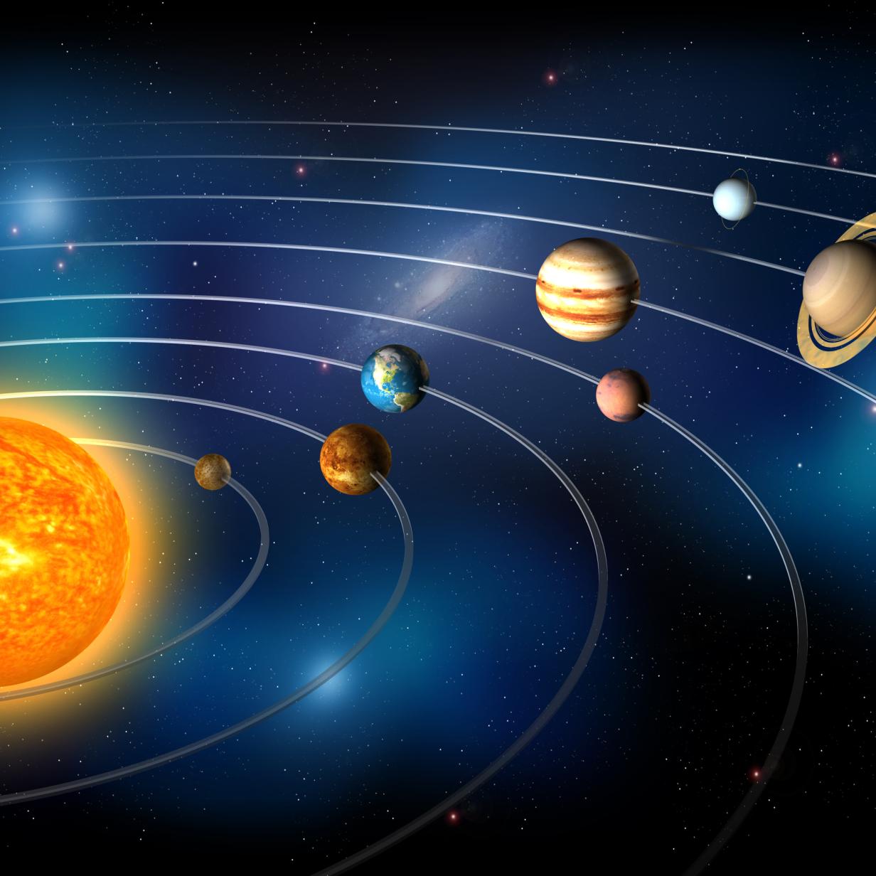 Die Umlaufbahnen Von Planeten Und Asteroiden In Unserem Sonnensystem