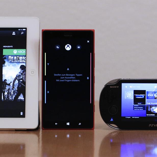 Xbox One SmartGlass auf Tablet und Smartphone versus Remote Play auf der PS Vita und der Playstation App am Smartphone.