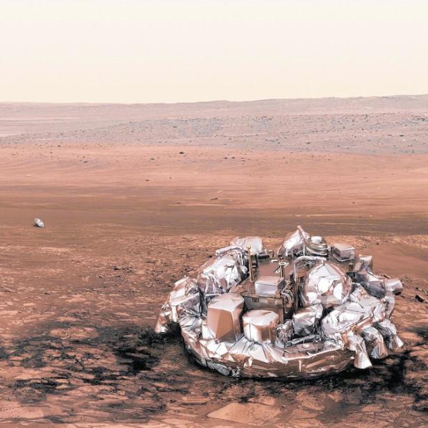 Das Landegerät Schiaparelli ist nicht sanft gelandet, sondern als Krater in der Mars-Landschaft verendet