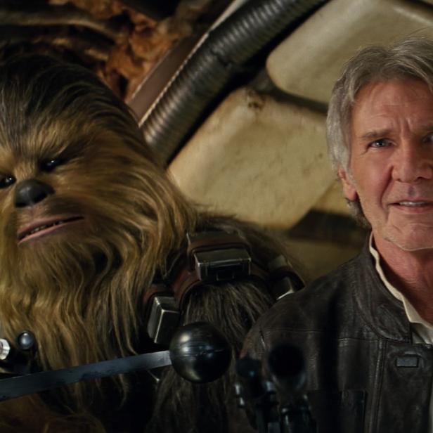 Chewbacca und Han Solo (Harrison Ford) erwachen wieder