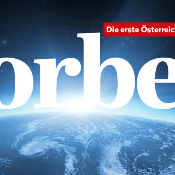 Das Cover der ersten Forbes Austria-Ausgabe über einer Aufnahme der Erde.
