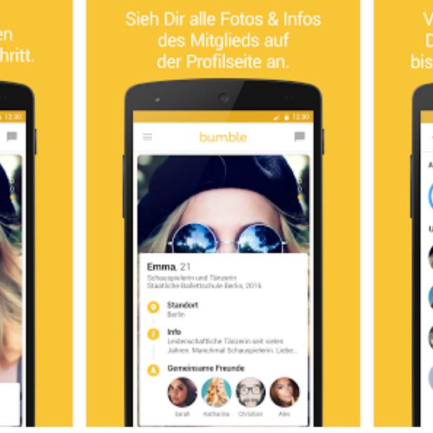 So sieht die Werbung für Bumble im Google Play Store aus.