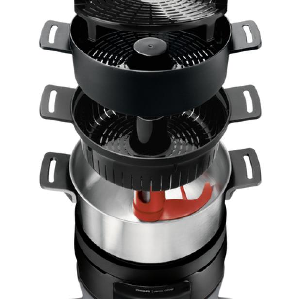 Ein zerlegter Philips Aroma Cooker Dampfgarer mit mehreren Ebenen.