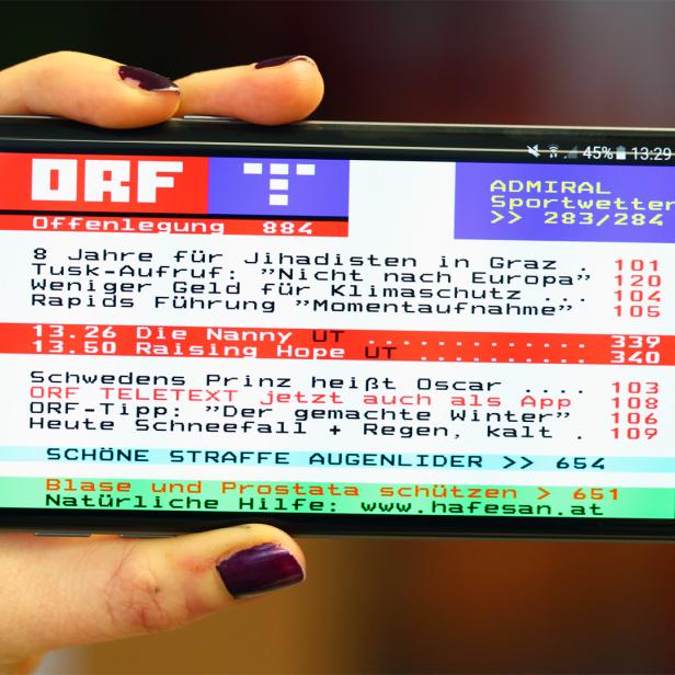 Die Teletext-App funktioniert im Hoch- und Querformat