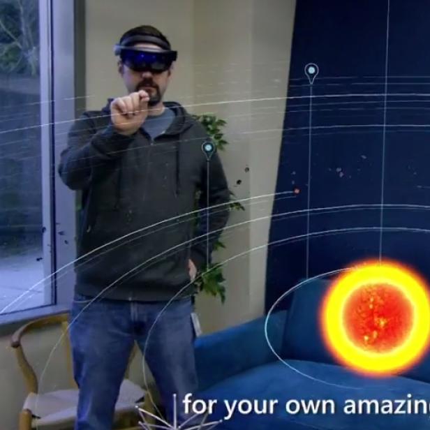 Von der Microsoft-Entwicklerkonferenz #Build2016: HoloLens in Action.