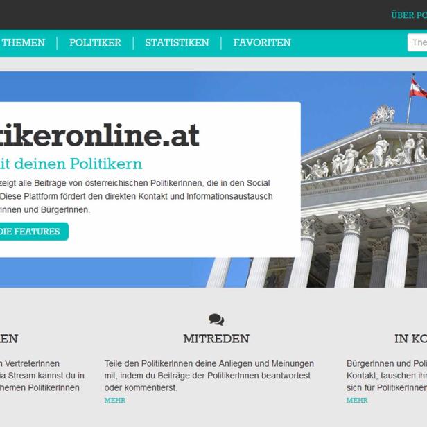 Screenshot von Politikeronline.at