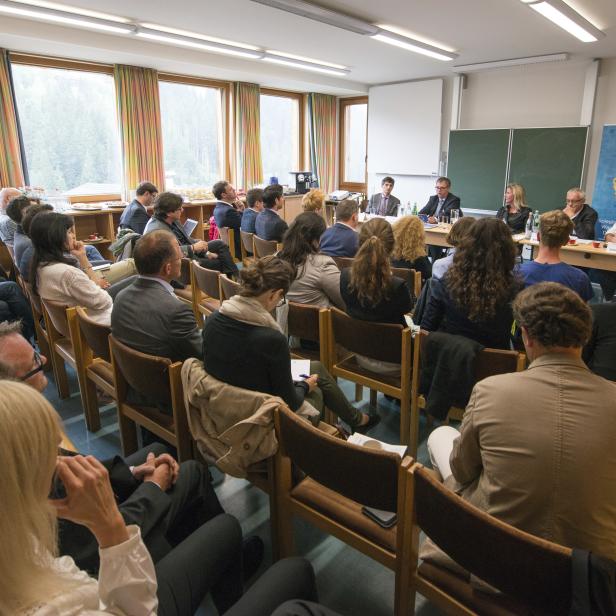 Die Podiumsdiskussion beim Forum Alpbach war gut besucht