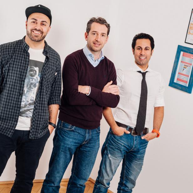 Im Bild v.l.n.r.: Ali Mahlodji, Co-Founder von whatchado; Lucanus Polagnoli, CFO von whatchado; Jubin Honarfar, CEO von whatchado