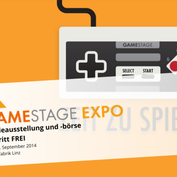 Der Flyer der GameStage Expo