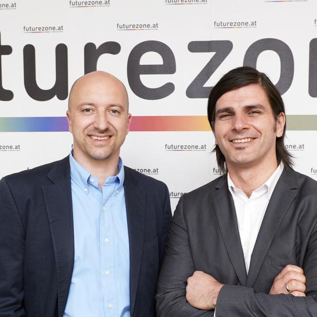 Samsungs B2B-Chef Marc Winkler (links) und Braintribe-CEO Stefan Ebner