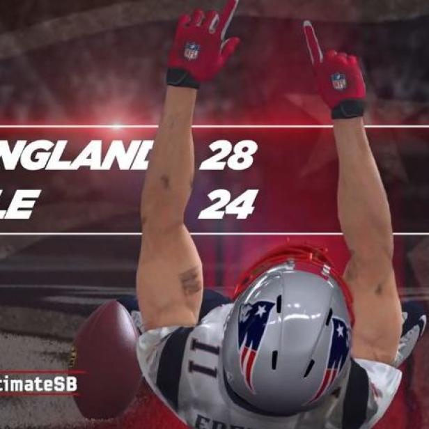 Endstand der Superbowl in der offiziellen Madden NFL 15 Simulation