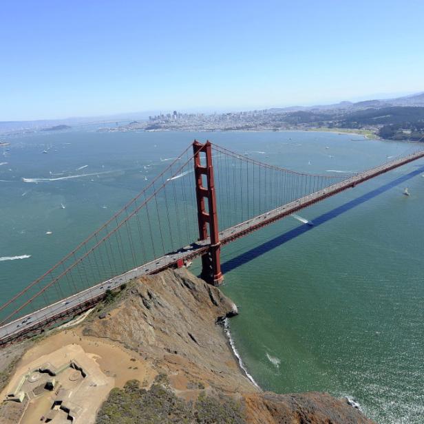 Die Golden Gate Bridge von oben