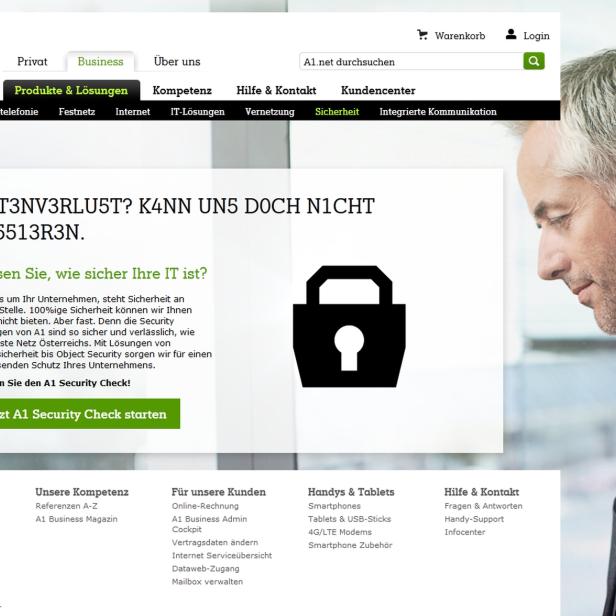 Datenverlust? Kann uns doch nicht passieren! - Mit dem Slogan wirbt A1 ab sofort für seine Sicherheitslösungen.