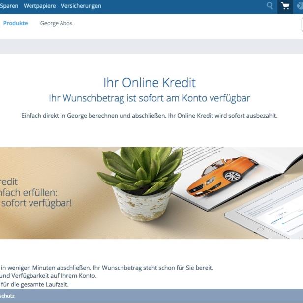 Online-Banking George bietet Sofortkredit an