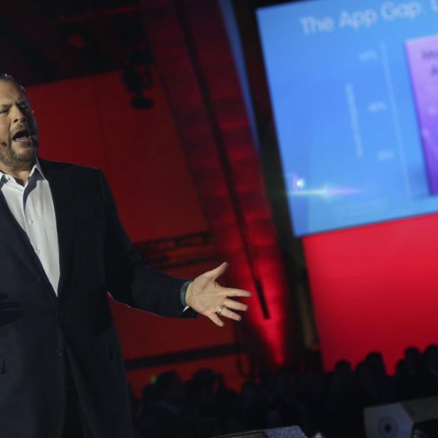 Salesforce-CEO Marc Benioff stellte die neue Plattform Salesforce1 in San Francisco vor