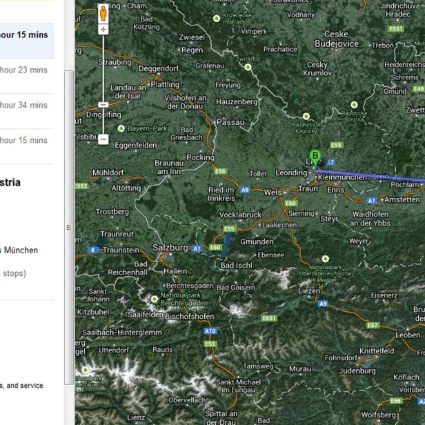 ÖBB-Fahrplan auf Google Maps