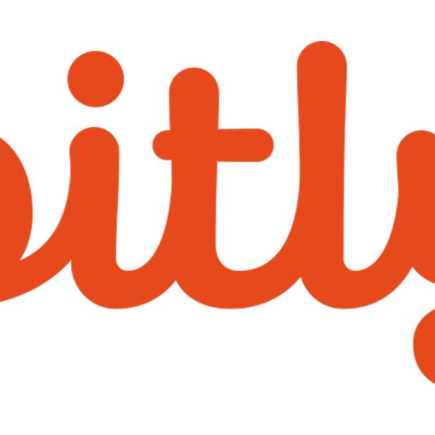 Das orangefarbene Bitly-Logo auf einem weißen Hintergrund.