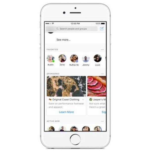Facebook zeigt im Messenger-Homescreen künftig testweise Werbung