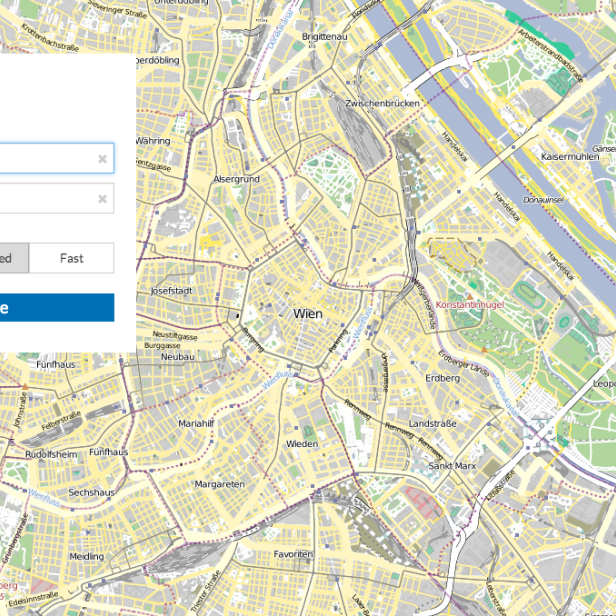 Mit Hilfe von speziell für das Fahrrad abgestimmten Kartenmaterial von OpenStreetMap soll auf der gemütlichste oder schnellste Weg mit dem Rad durch die Stadt angezeigt werden.