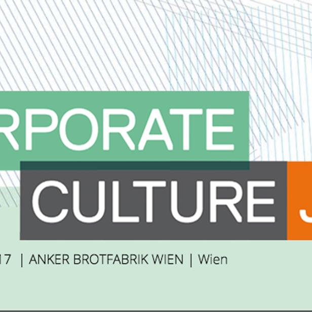 Das Veranstaltungsplakat für den „Corporate Culture Jam“ am 16./17. Mai 2017 in der Anker Brotfabrik Wien.