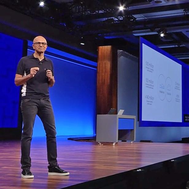 Microsoft-CEO Satya Nadella bei seiner Keynote zum Auftakt der Build-Konferenz