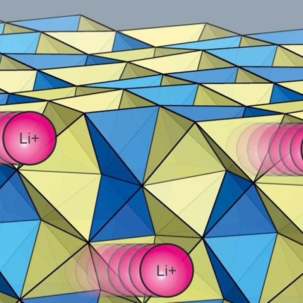 Lithium-Ionen dringen im Akku der Empa durch einen festen Elektrolyt