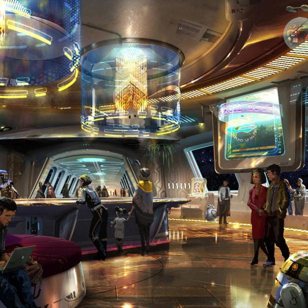 So könnte ein Bereich des Star-Wars-Hotels von Disney aussehen