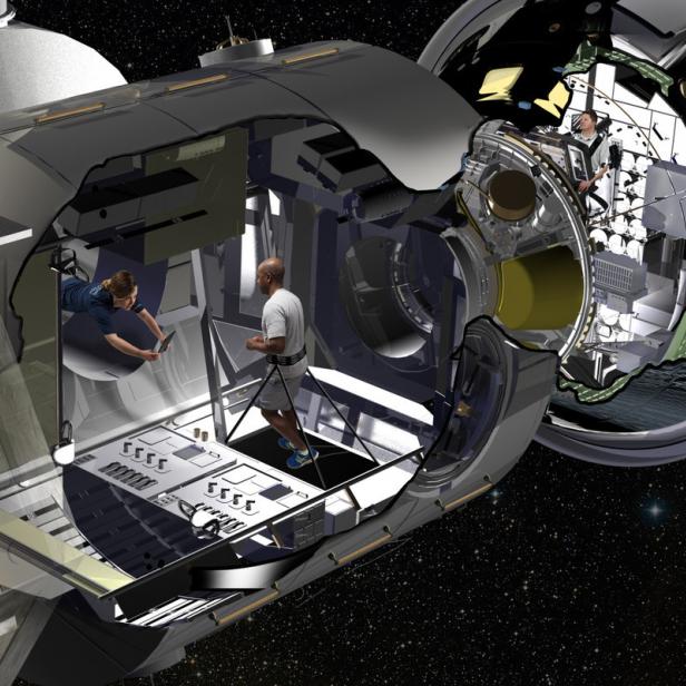 Das NextSTEP-Habitat von Lockheed Martin als Computergrafik