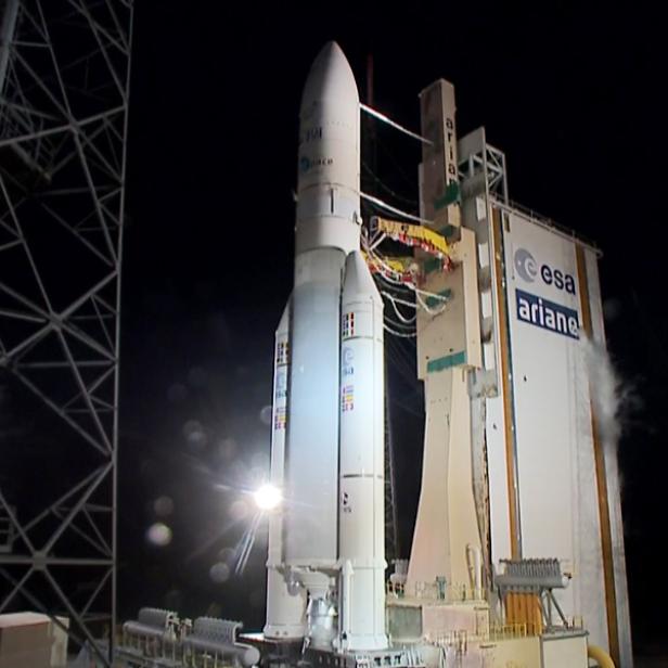 Die Ariane 5 am Launchpad