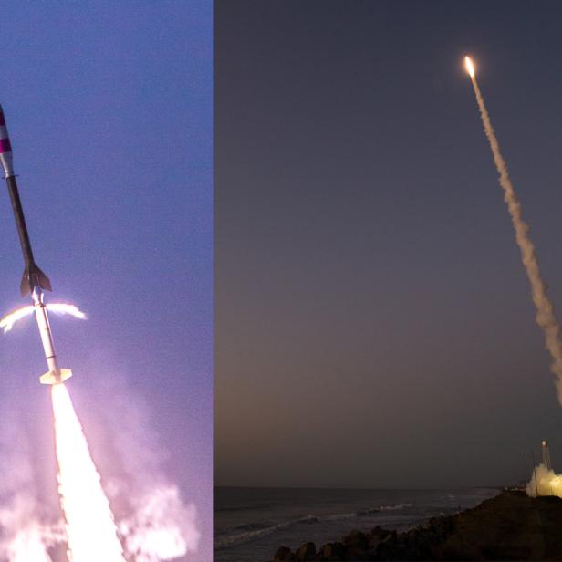 Die NASA Black Brant IX Rakete mit dem ASPIRE-Experiment an Bord beim Abflug