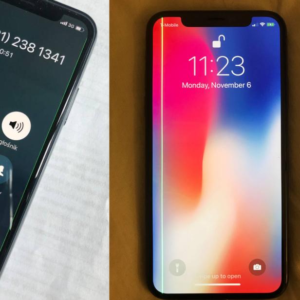 IPhone X mit grüner Linie im Display