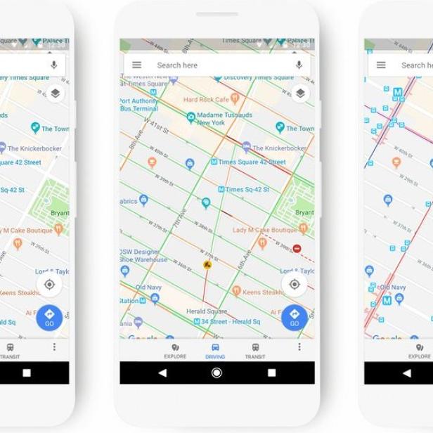 Die neuen Google-Maps-Ansichten für Entdecker, Autofahrer und Öffi-Nutzer