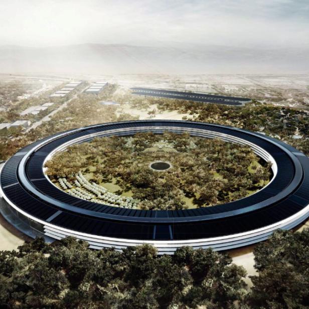 Luftaufnahme des Apple Park Campus in Cupertino, Kalifornien.
