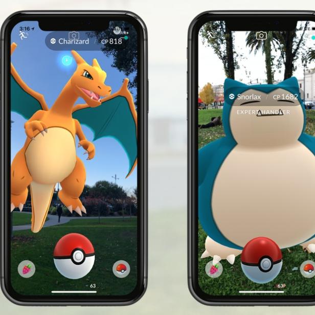 Im AR+-Modus können sich Trainer an die Pokemon anschleichen