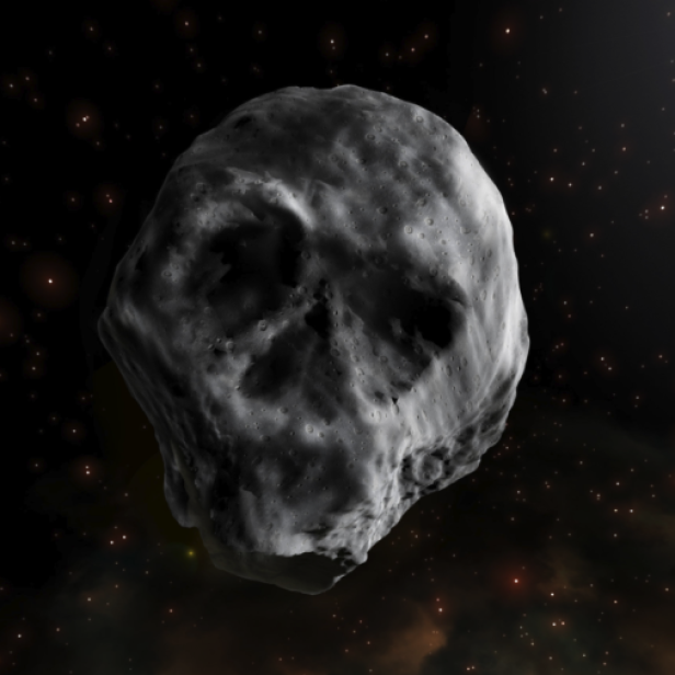 Der Asteroid schaut wie ein Totenkopf aus (Symbolbild)