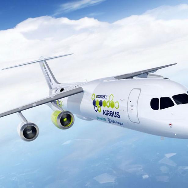 Der E-Fan X von Airbus, Rolls-Royce und Siemens soll mit Hybridantrieb fliegen