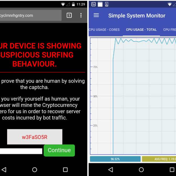 Die Cybersecurity-Firma Malwarebytes hat eine Drive-by-Kryptomining-Kampagne entdeckt, die Android-Mobilgeräte ausnutzt