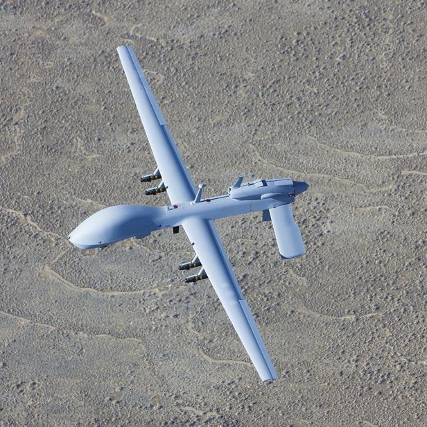 Gray-Eagle-Drohnen (hier eine bewaffnete Version) können bis zu 25 Stunden lang in der Luft bleiben