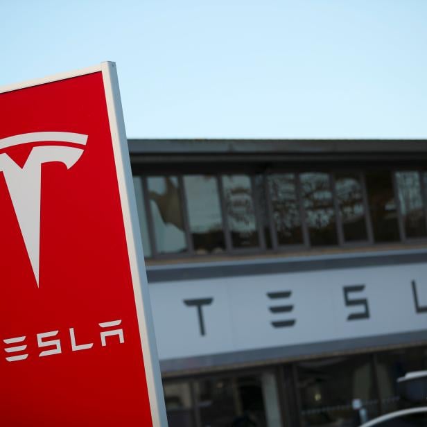 A Tesla dealership is seen in West Drayton, just outside London