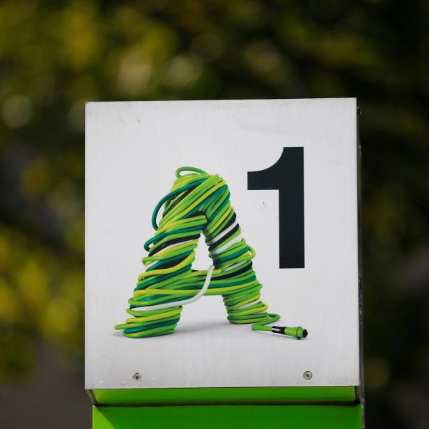 FILE PHOTO: The logo of Austrian telekom provider A1 is seen outside its headquarters in Vienna