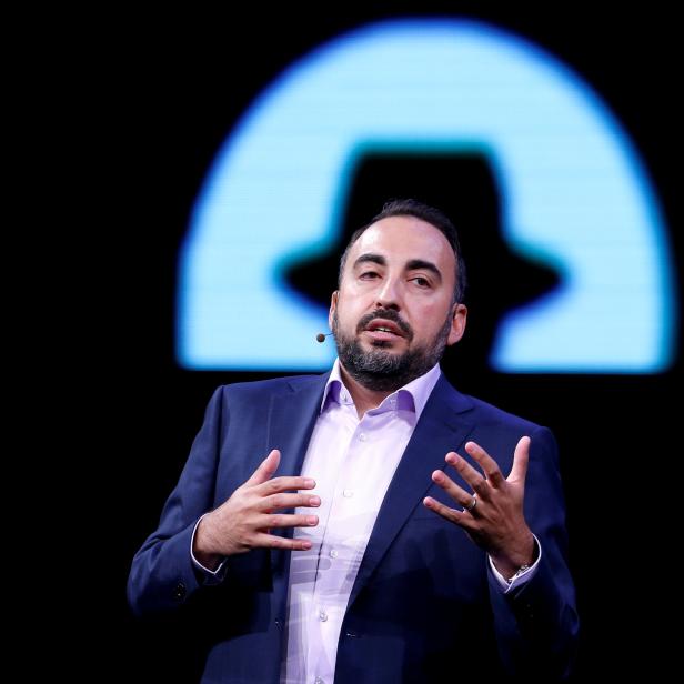 FILE PHOTO: Facebook CSO Alex Stamos gives a keynote address during the Black Hat information security conference in Las Vegas