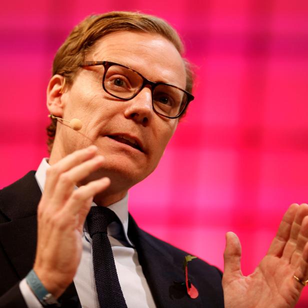 FILE PHOTO: CEO of Cambridge Analytica, Alexander Nix, speaks during the Web Summit, Europe's biggest tech conference, in Lisbon