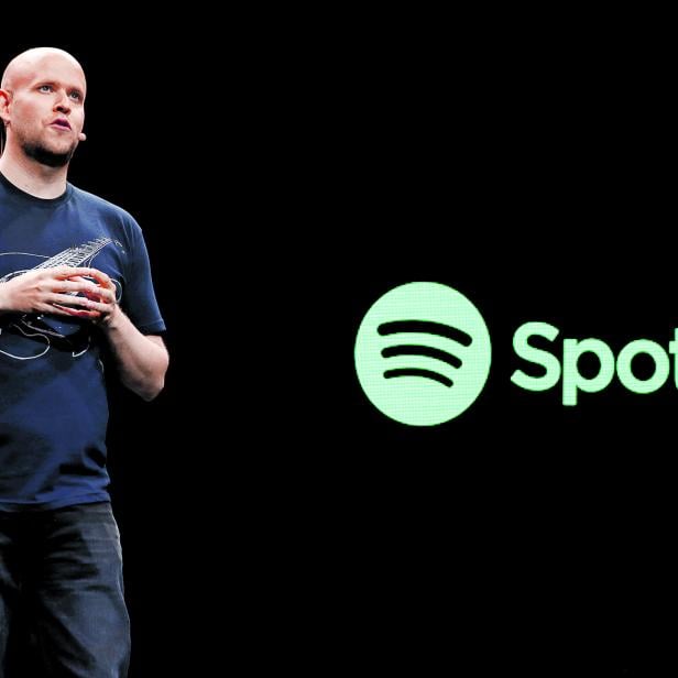 FILE PHOTO: Spotify CEO Daniel Ek speaks during a media event in New York